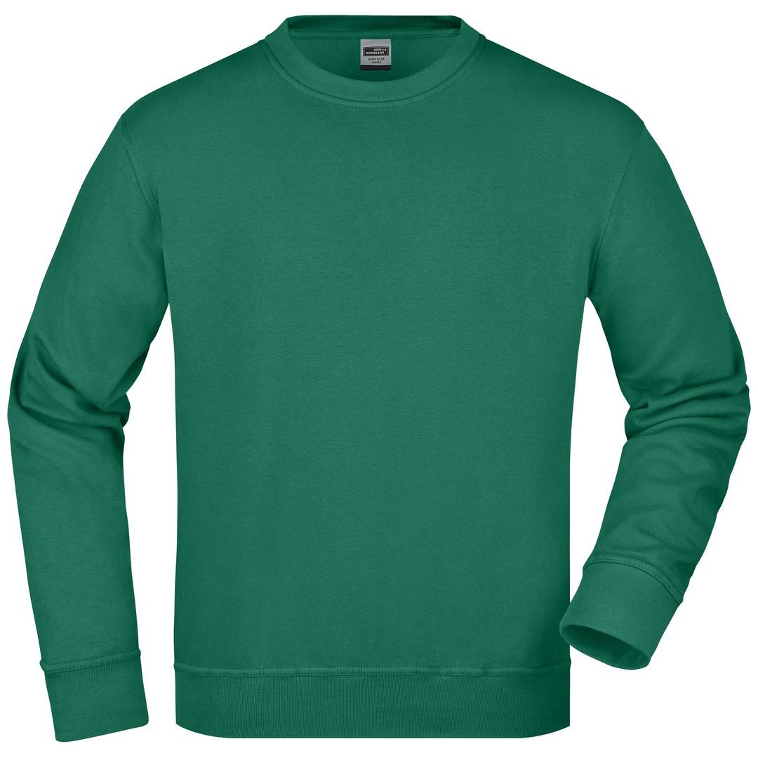 James & Nicholson Klassisches Rundhals-Sweatshirt JN840, Gr. M dark-green