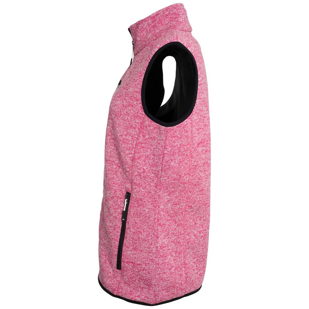 James & Nicholson Strickfleece Weste mit Stehkragen Damen JN773 Gr. M pink-melange/off-white