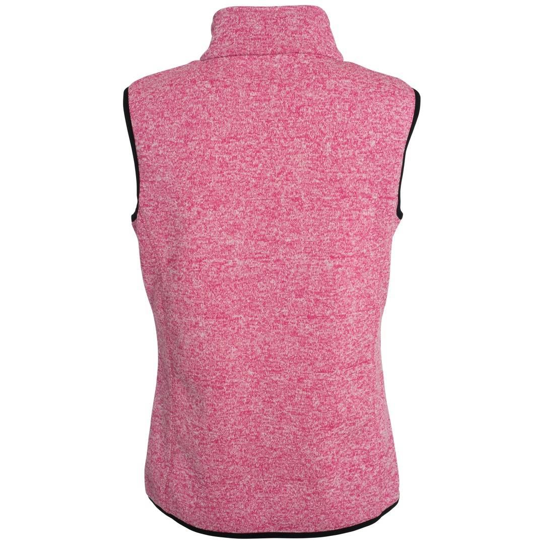 James & Nicholson Strickfleece Weste mit Stehkragen Damen JN773 Gr. M pink-melange/off-white
