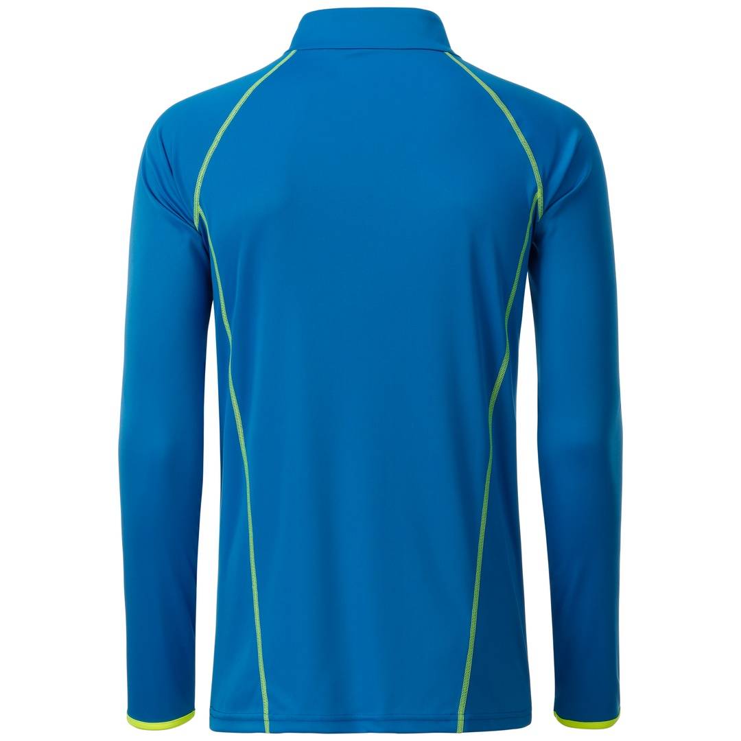 James & Nicholson Langarmshirt Herren JN498 Gr. S bright-blue/bright-yellow