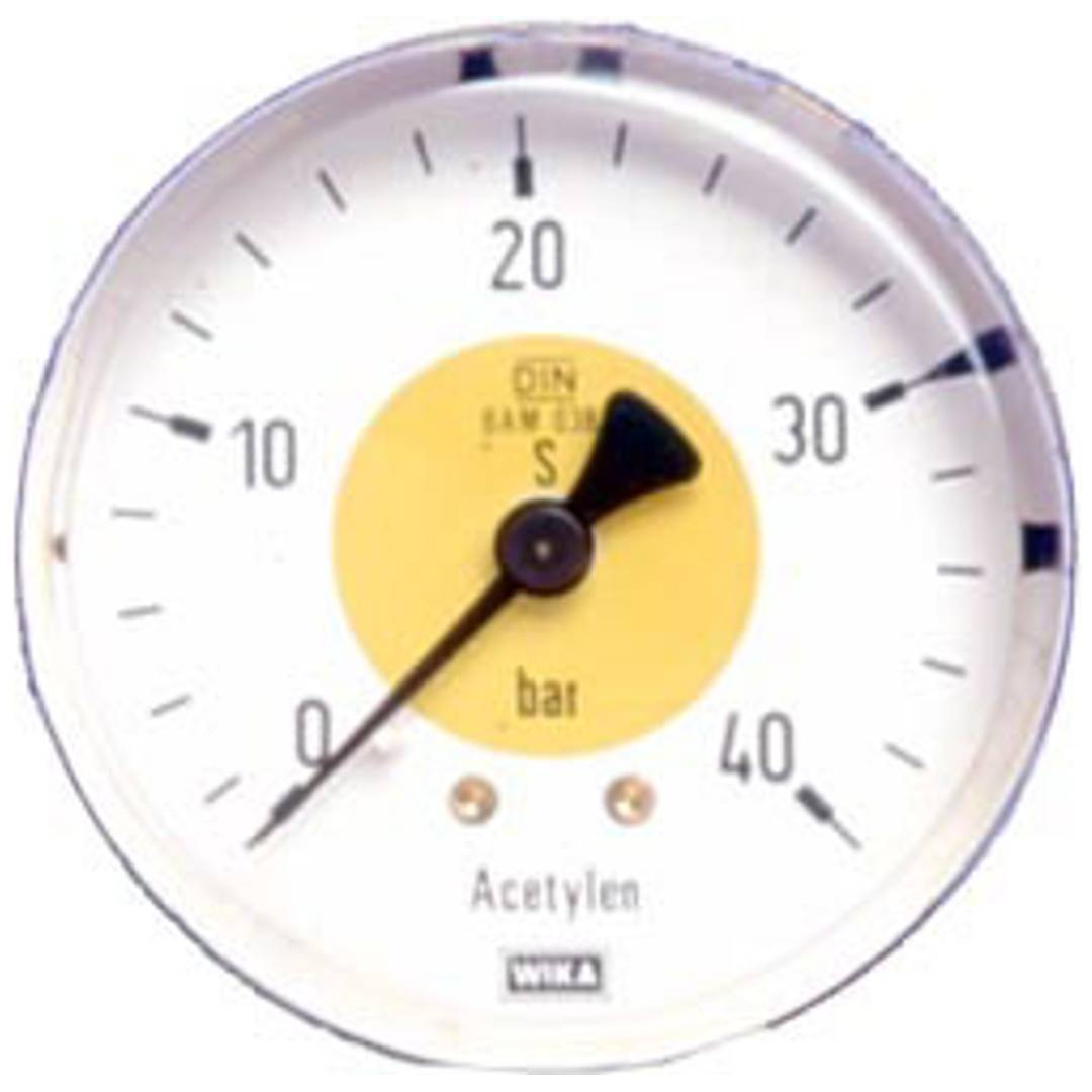 Flaschendruckmanometer D.63mm AG 1/4Zoll unten Azetylen