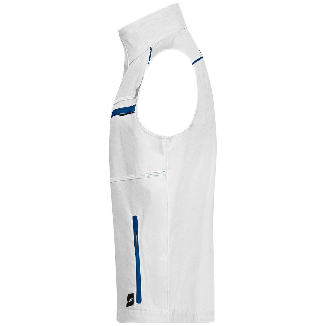 James & Nicholson Funktionelle Weste im sportlichen Look JN850 Gr. S white/royal