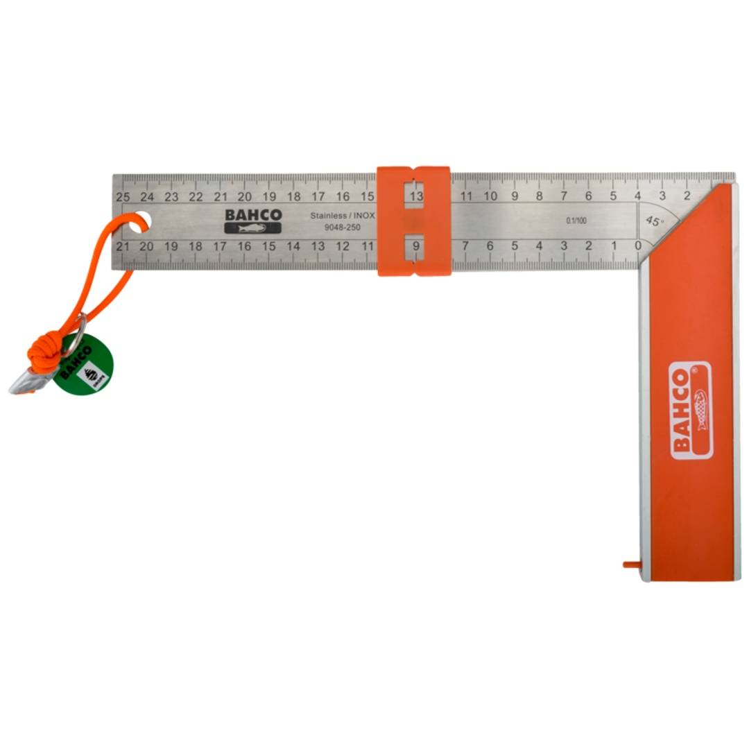 Bahco Zimmermannswinkel mit Dyneema-Sicherheitsschnur, 250 mm