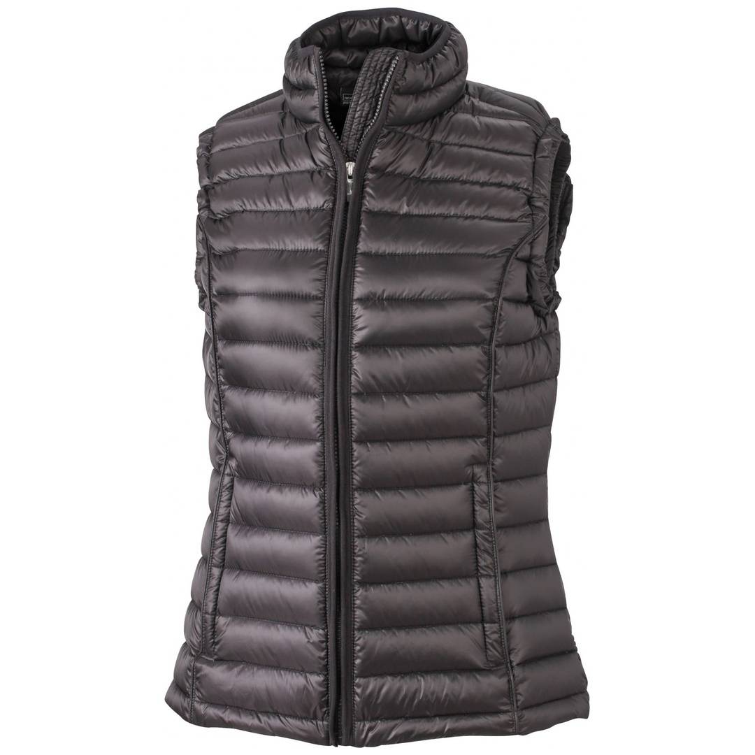 James & Nicholson Damen Daunen Weste JN1079 Gr. XXL black/black