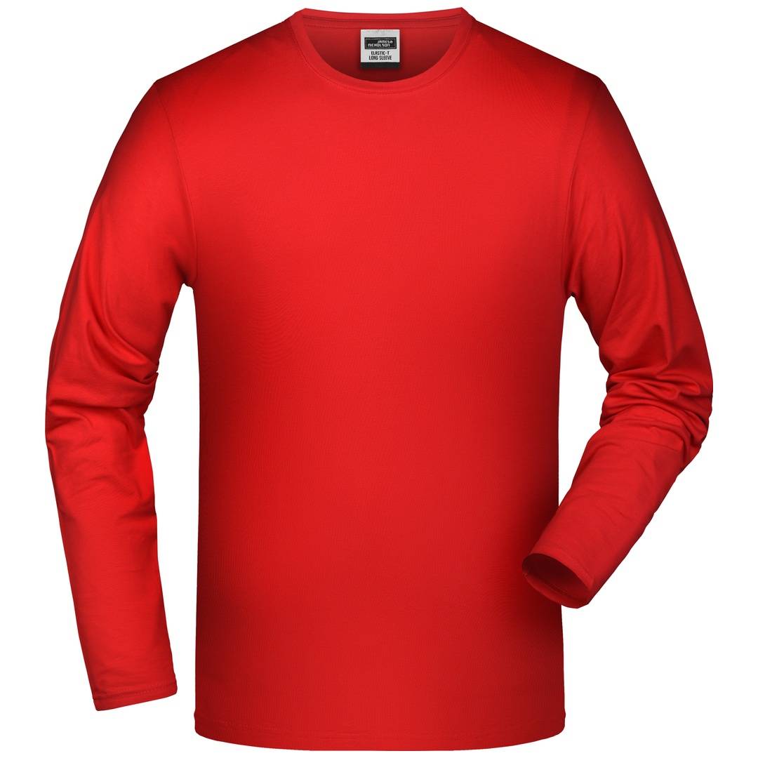 James & Nicholson Langarmshirt Herren JN056, Gr. XL red
