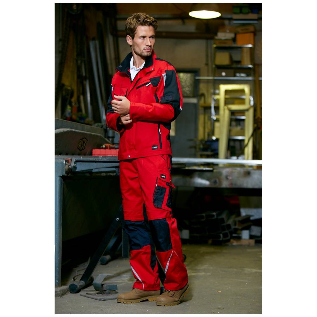 James & Nicholson Arbeitsjacke JN821 Gr. XL rot/schwarz
