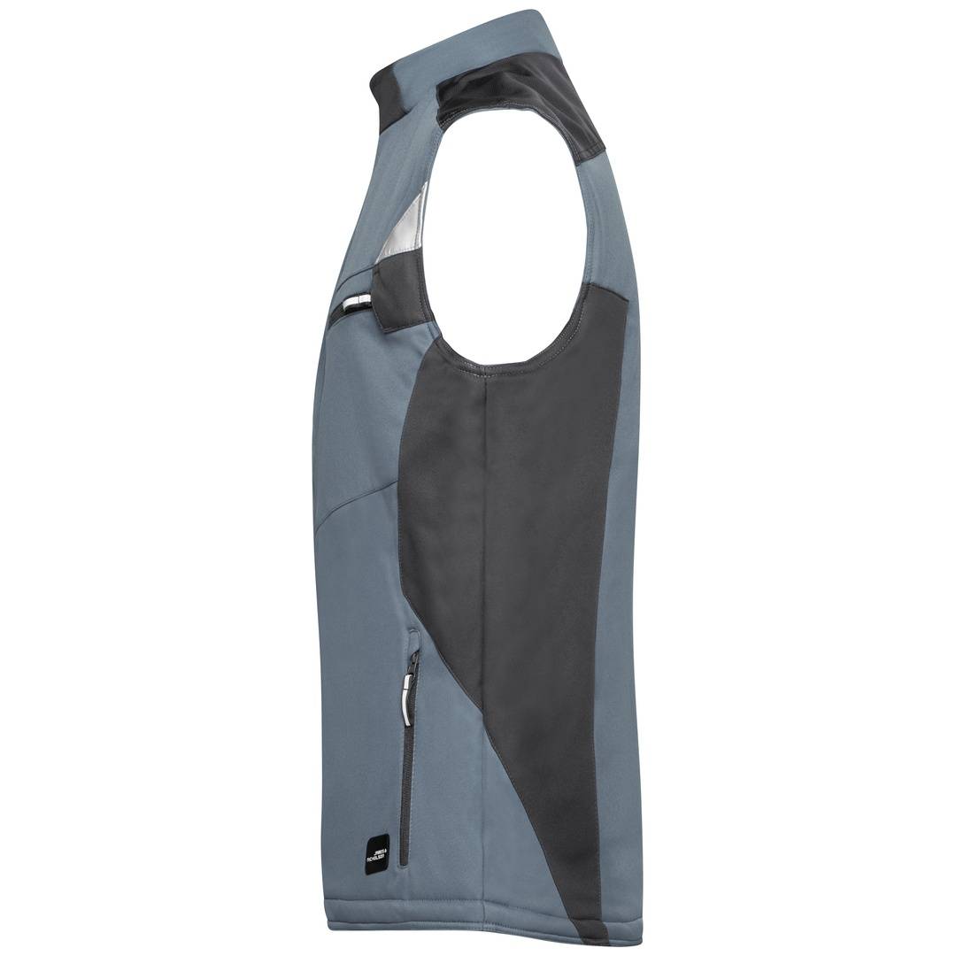 James & Nicholson Professionelle Softshellweste mit Innenfutter JN825 Gr. 6XL carbon/black