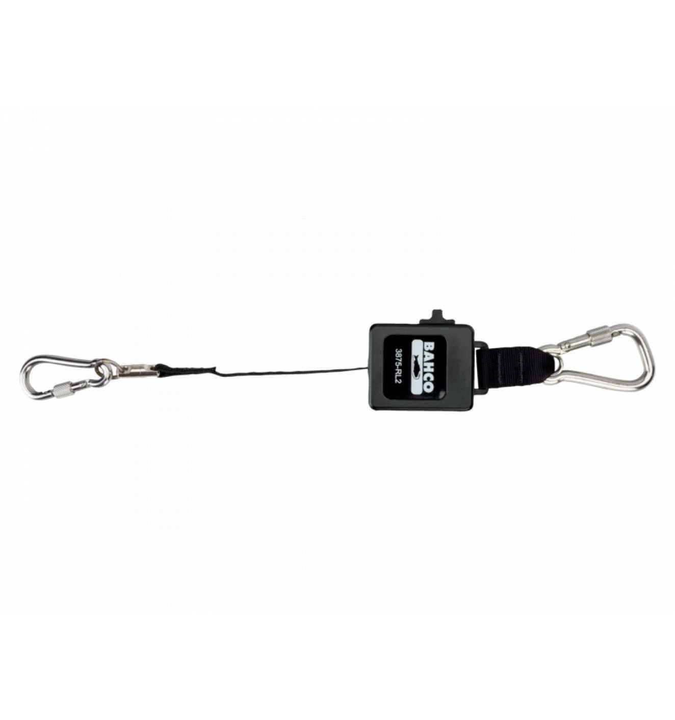 Bahco Einziehbare Absturzsicherungsleine mit fest montiertem Karabiner, 1 kg, 1 m