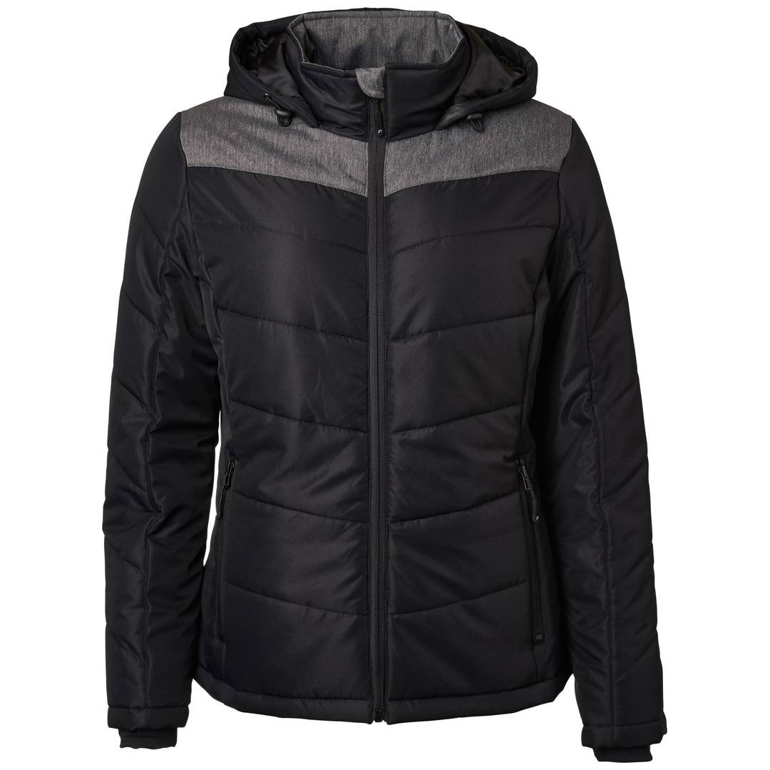 James & Nicholson sportliche Winterjacke mit Kapuze JN1133 Gr. S schwarz/anthrazit-melange