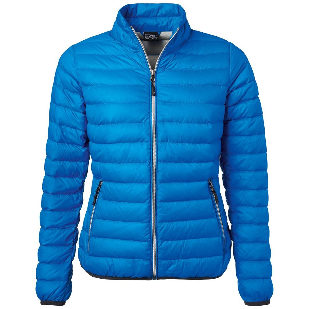James & Nicholson leichte, klassische Daunenjacke JN1139 Gr. S cobalt/silber