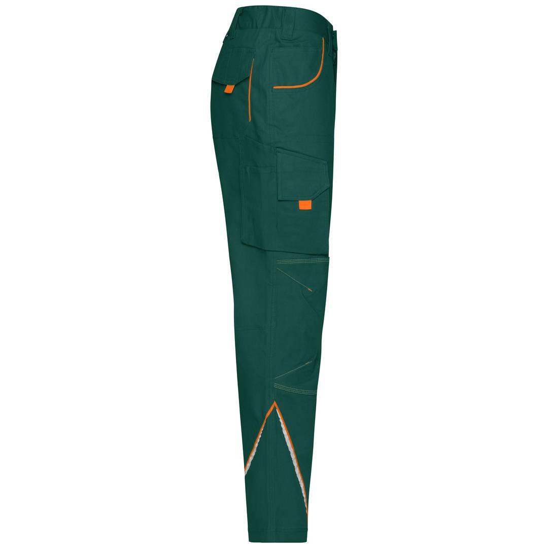 James & Nicholson Funktionelle Arbeitshose JN847 Gr. 28 dark-green/orange