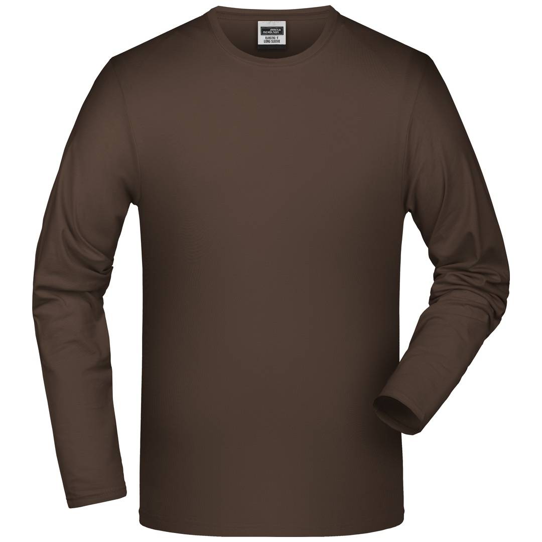 James & Nicholson Langarmshirt Herren JN056, Gr. 2XL brown