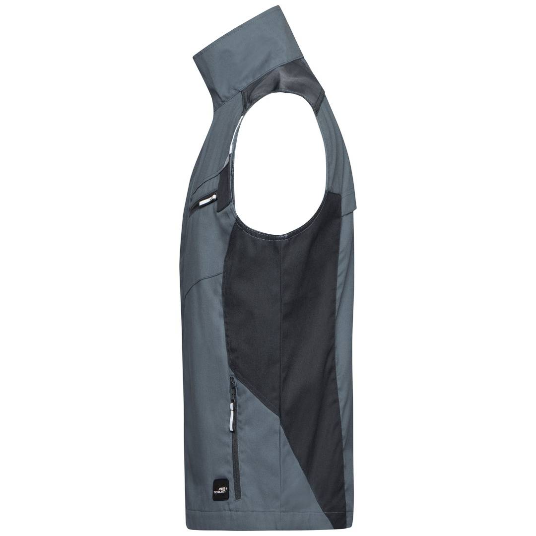 James &amp; Nicholson Workwear Weste JN822 Gr. 5XL carbon/black