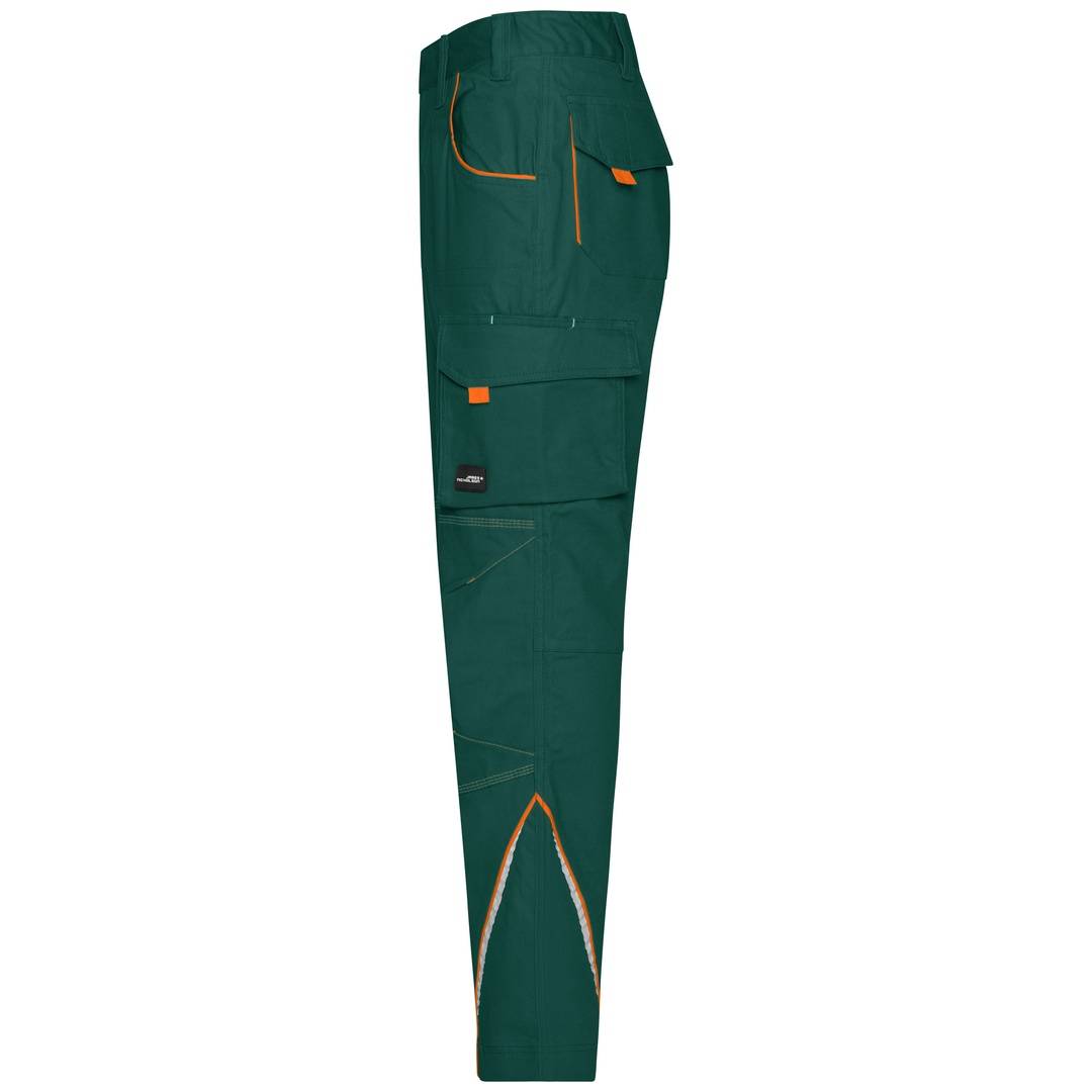 James & Nicholson Funktionelle Arbeitshose JN847 Gr. 27 dark-green/orange