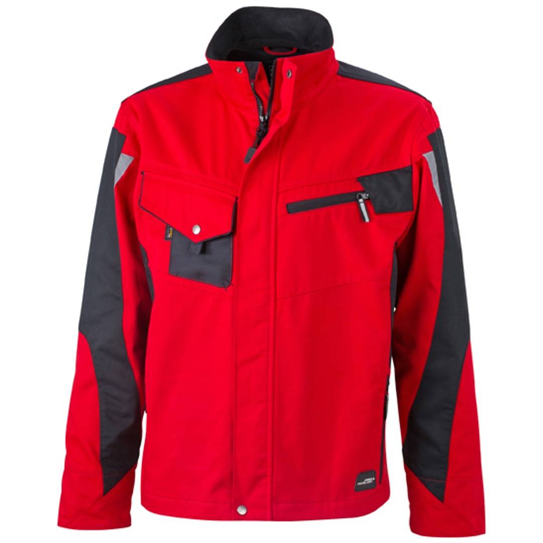 James & Nicholson Arbeitsjacke JN821 Gr. M rot/schwarz