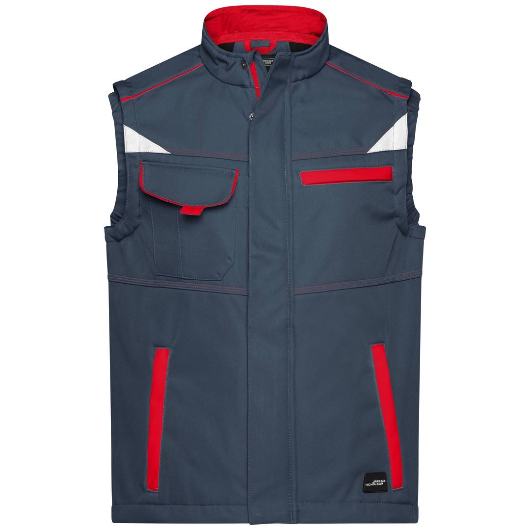 James & Nicholson Softshellweste Wind- und wasserabweisend JN852 Gr. XS carbon/red