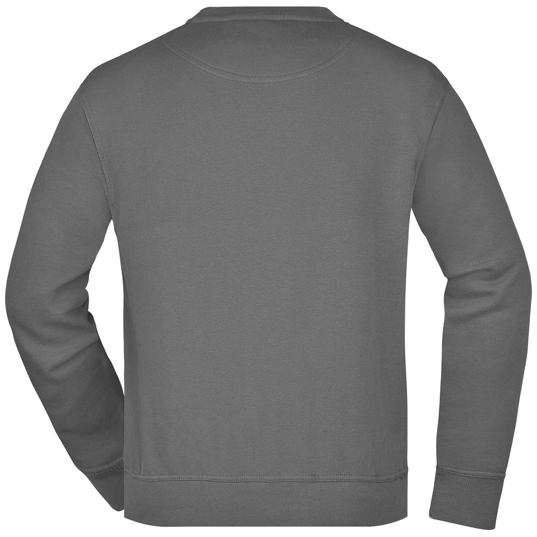 James & Nicholson Klassisches Rundhals-Sweatshirt JN840, Gr. 4XL dark-grey