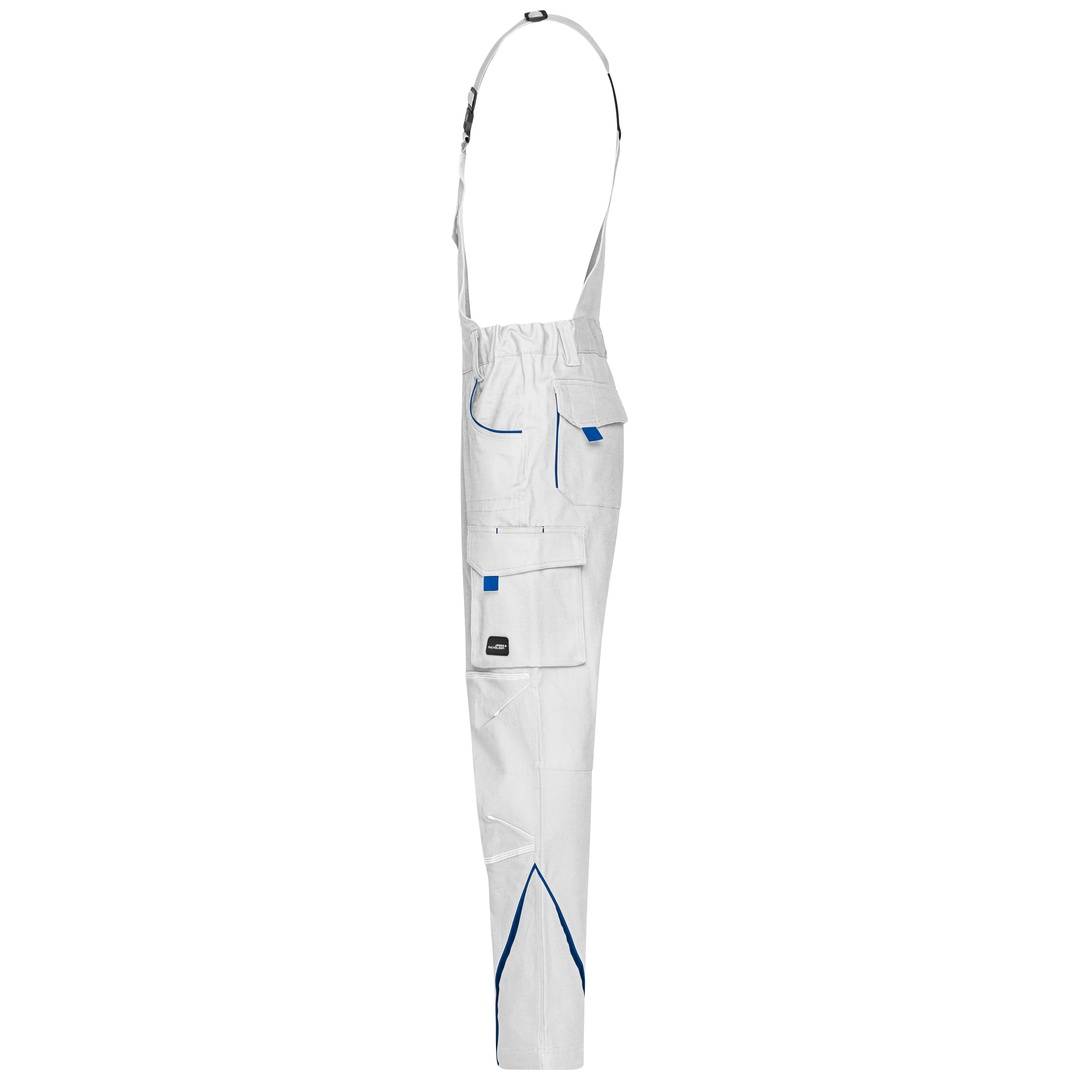 James &amp; Nicholson Funktionelle Latzhose JN848 Gr. 62 white/royal