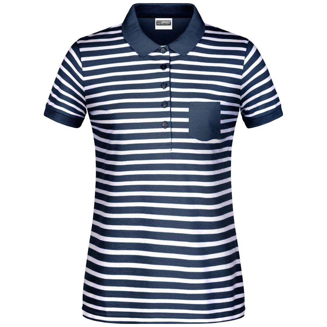 James & Nicholson Poloshirt Maritim Damen 8029 Gr. 2XL navy/white