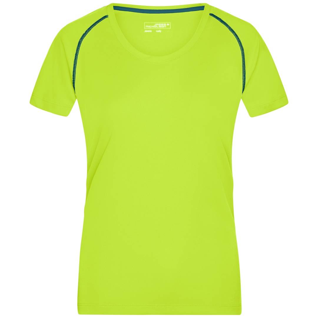 James & Nicholson Funktions-Shirt Damen JN495 Gr. L bright-yellow/bright-blue