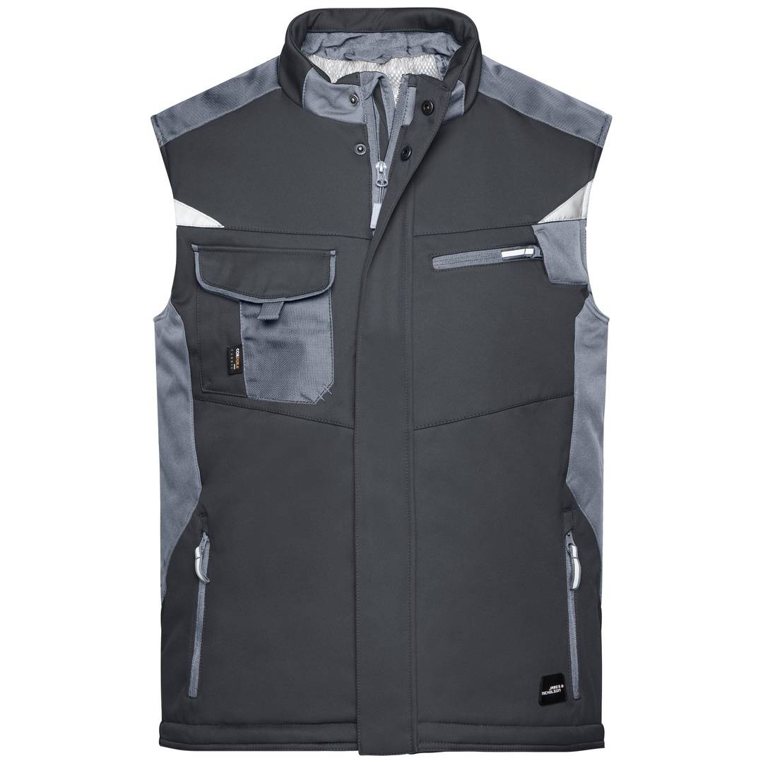 James & Nicholson Professionelle Softshellweste mit Innenfutter JN825 Gr. XL black/carbon