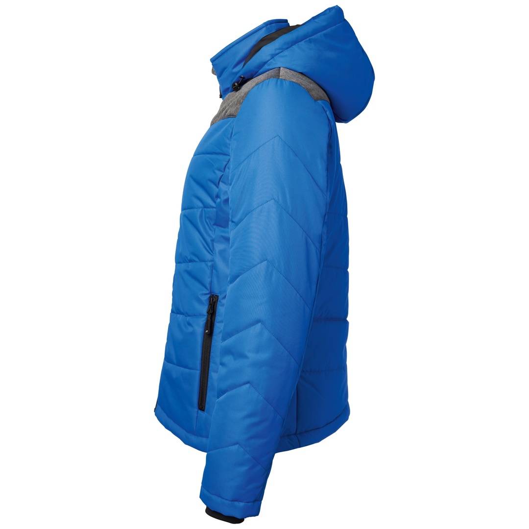 James & Nicholson sportliche Winterjacke mit Kapuze JN1133 Gr. L royal/anthrazit-melange