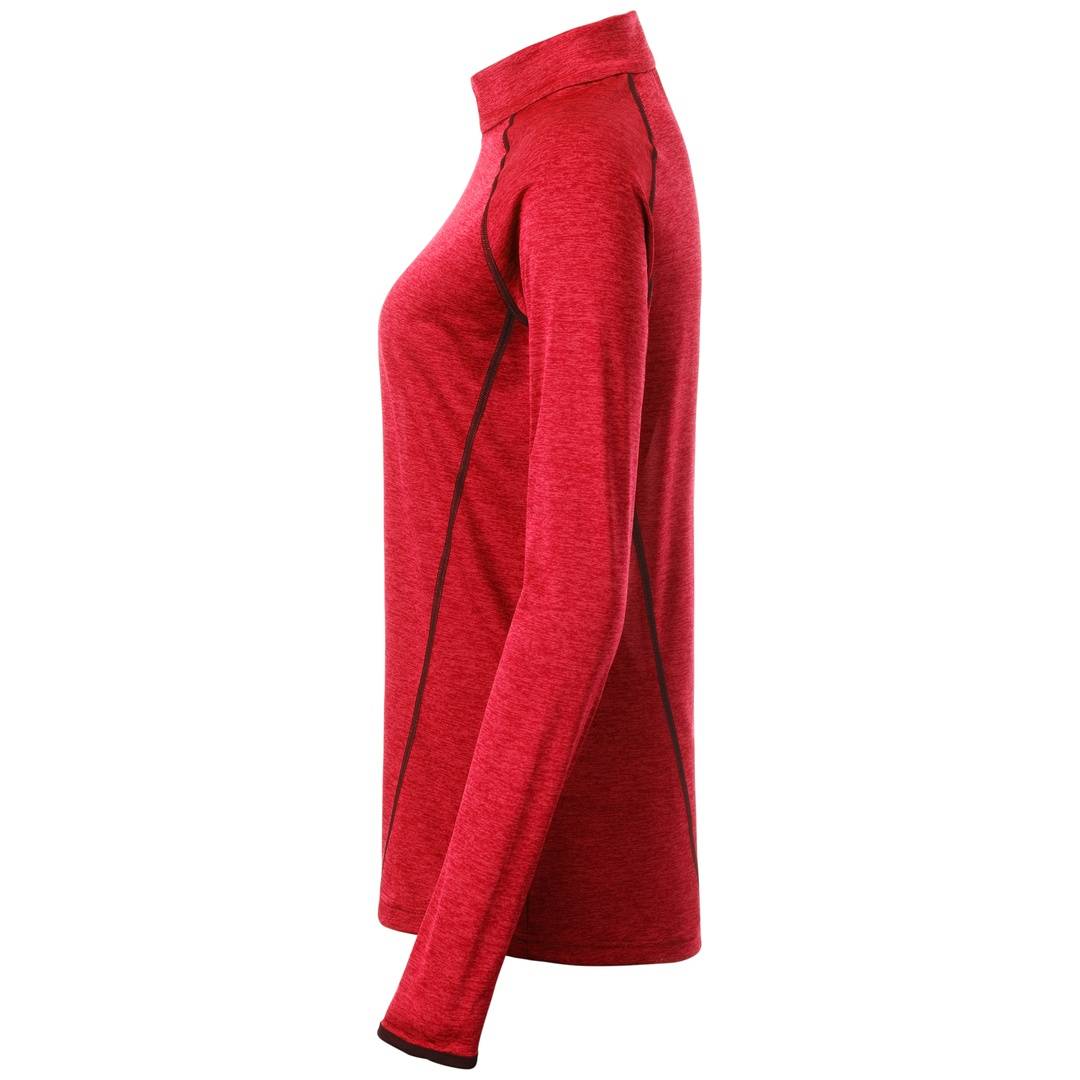 James & Nicholson Langarmshirt Damen JN497 Gr. XL red-melange/titan