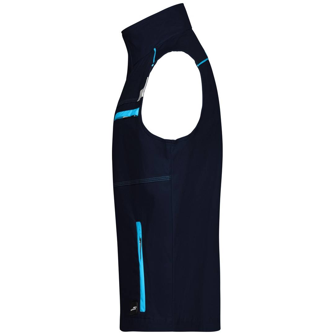 James & Nicholson Funktionelle Weste im sportlichen Look JN850 Gr. 3XL navy/turquoise
