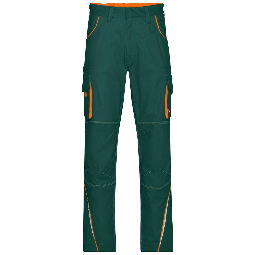 James & Nicholson Funktionelle Arbeitshose JN847 Gr. 25 dark-green/orange