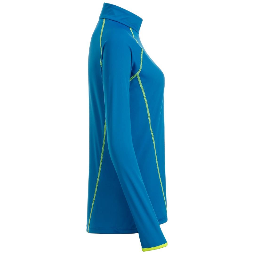 James & Nicholson Langarmshirt Damen JN497 Gr. 2XL bright-blue/bright-yellow