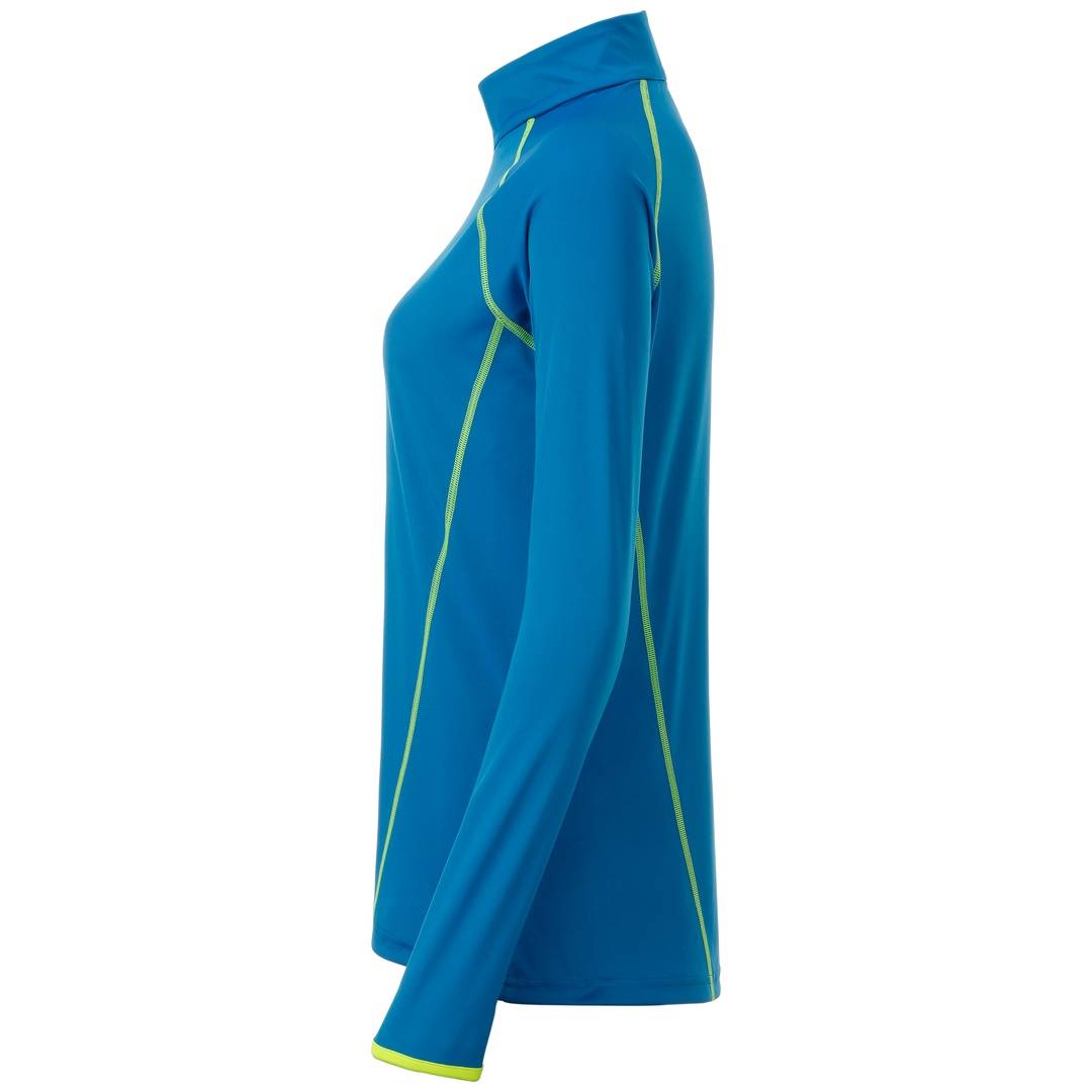 James & Nicholson Langarmshirt Damen JN497 Gr. 2XL bright-blue/bright-yellow