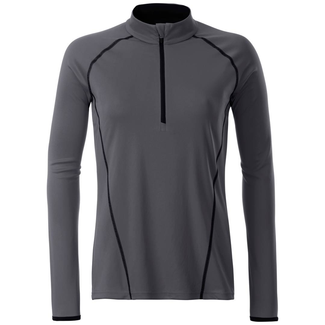 James & Nicholson Langarmshirt Damen JN497 Gr. M titan/black