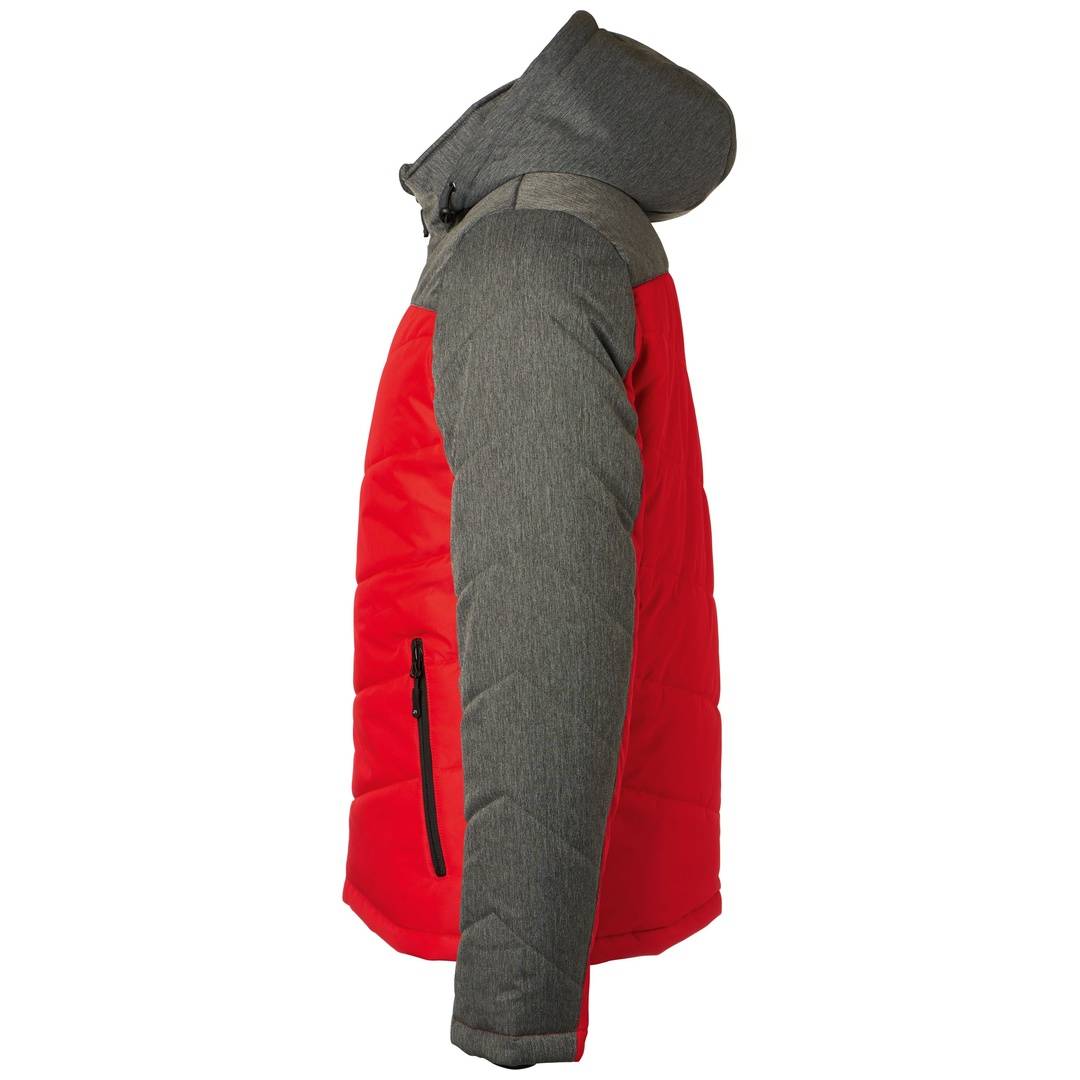 James & Nicholson sportliche Winterjacke JN1134 Gr. 2XL rot/anthrazit-melange