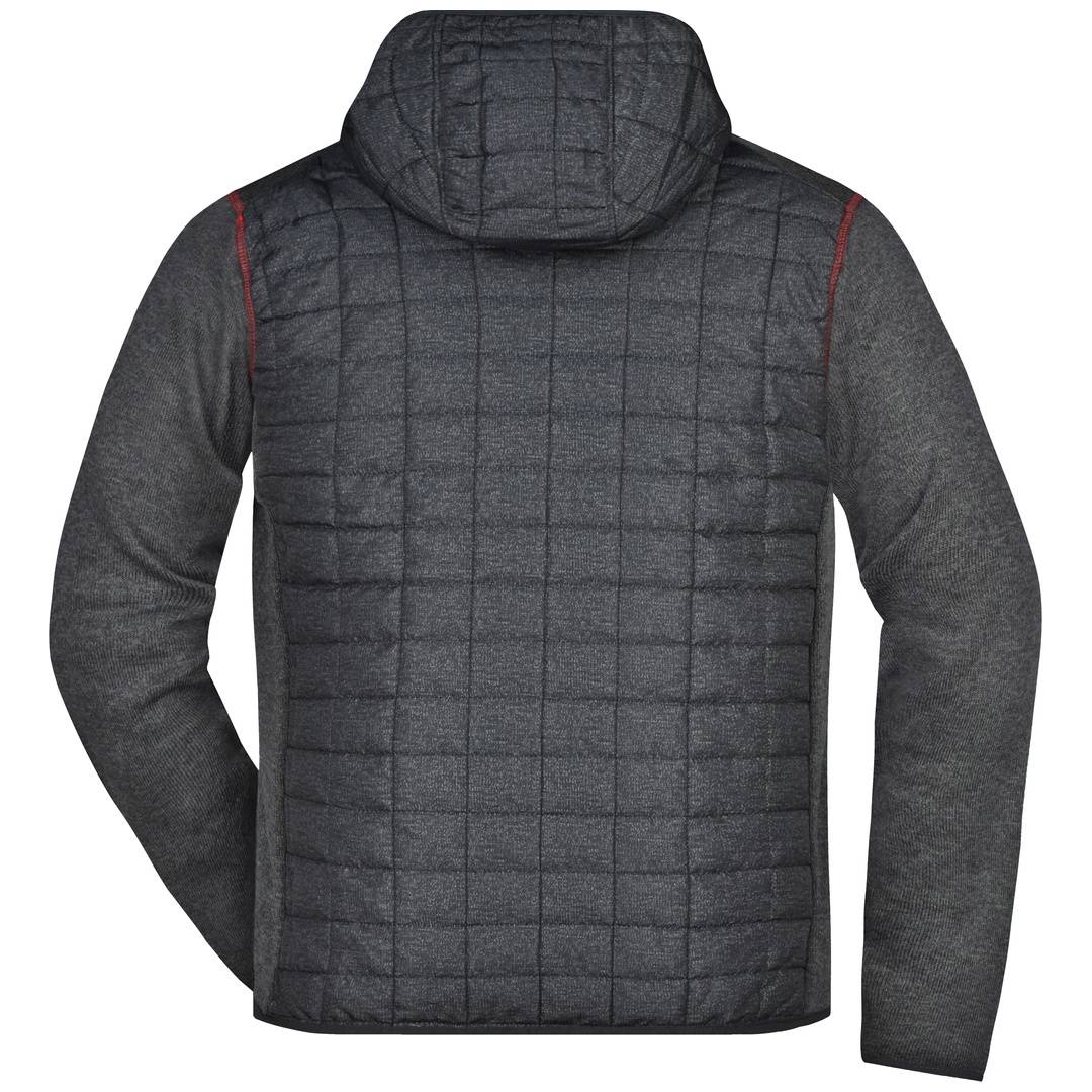 James & Nicholson Strickfleecejacke im stylischen Materialmix Herren JN772 Gr. 3XL grey-melange/anthracite-melange