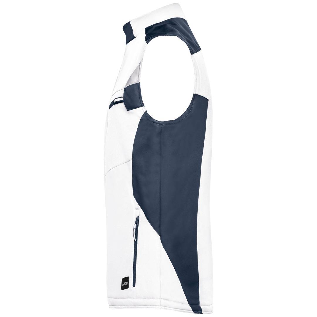 James & Nicholson Professionelle Softshellweste mit Innenfutter JN825 Gr. M white/carbon