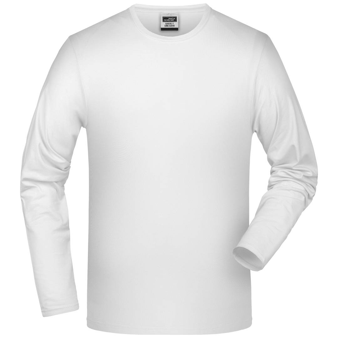 James & Nicholson Langarmshirt Herren JN056, Gr. XL white