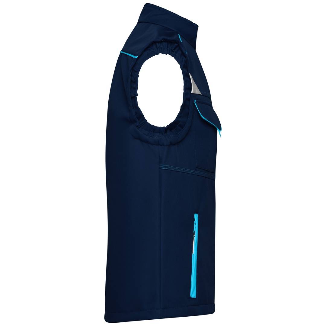 James & Nicholson Softshellweste Wind- und wasserabweisend JN852 Gr. S navy/turquoise