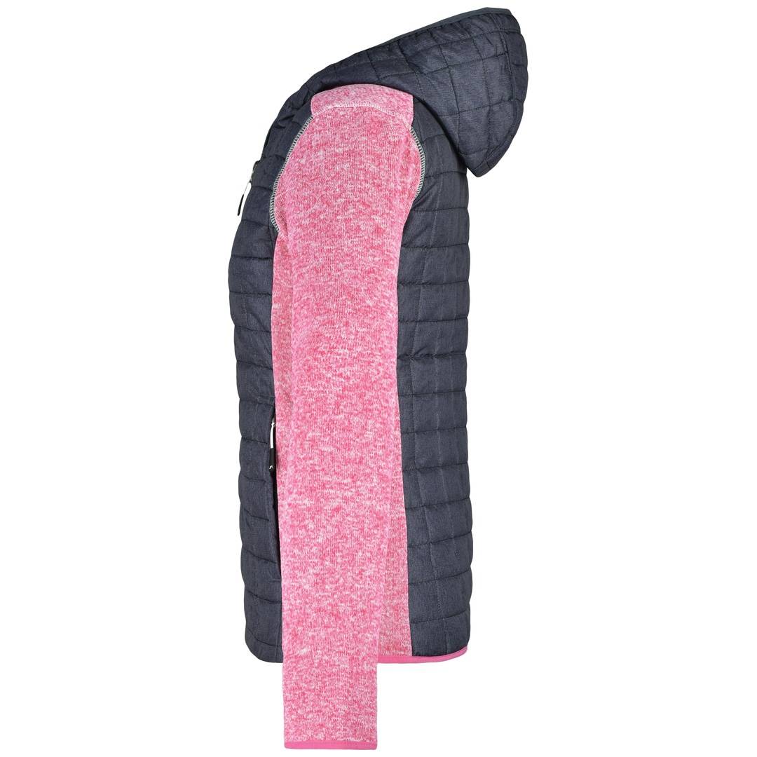 James & Nicholson Strickfleecejacke im stylischen Materialmix Damen JN771 Gr. S pink-melange/anthracite-melange