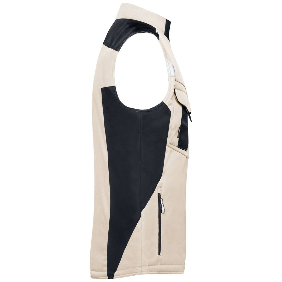 James & Nicholson Professionelle Softshellweste mit Innenfutter JN825 Gr. 4XL stone/black