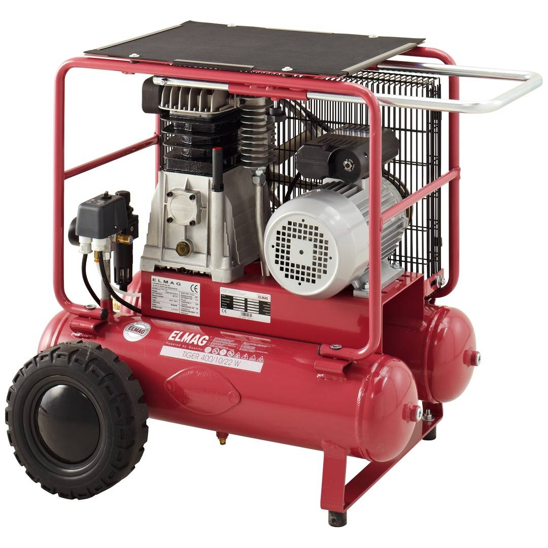 Montagekompressor TIGER 400/10/22 W Ansaug-L.380l/min 10bar 2,2kW 230V 2x11l