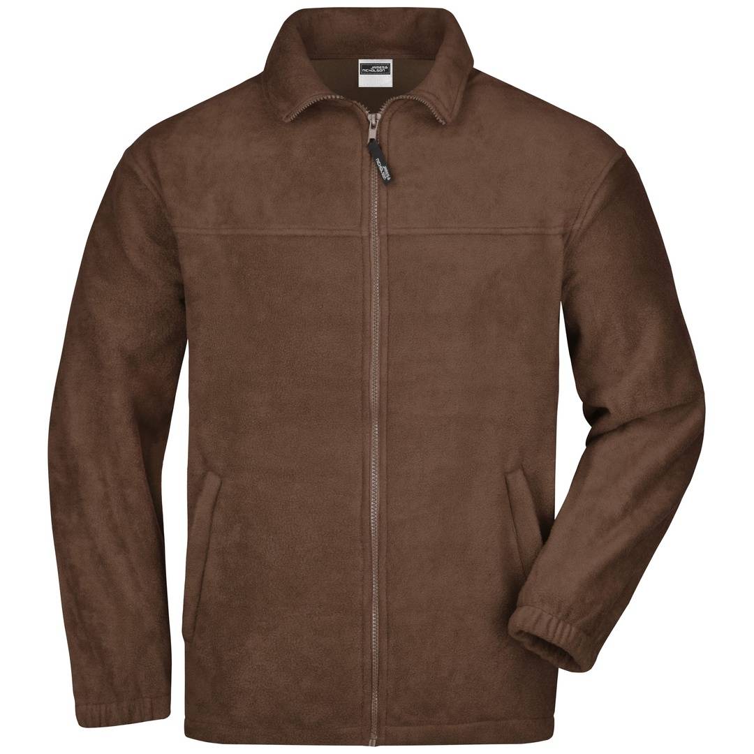 James & Nicholson Full-Zip Herren Fleecejacke JN044 Gr. L braun