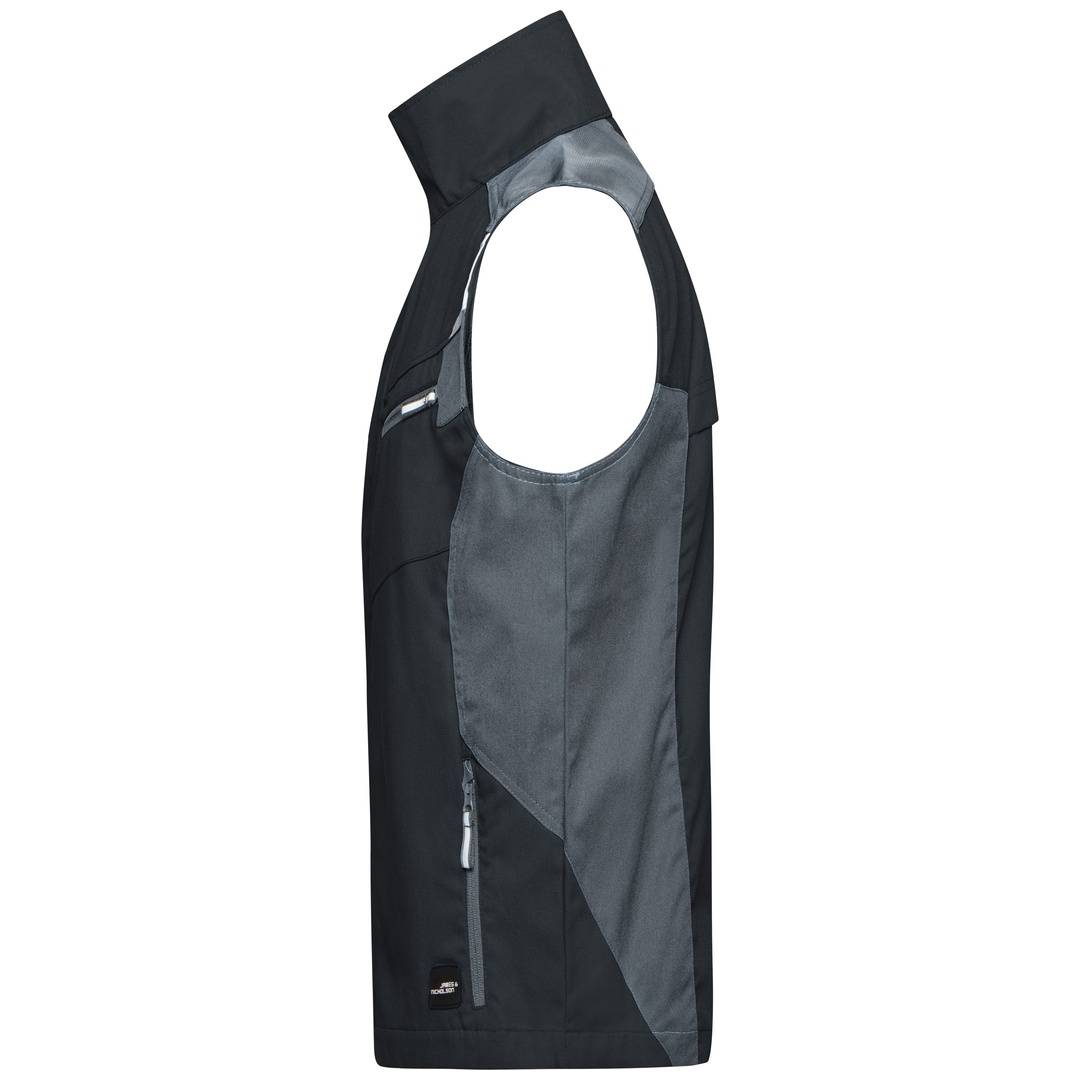 James & Nicholson Workwear Weste JN822 Gr. 4XL black/carbon