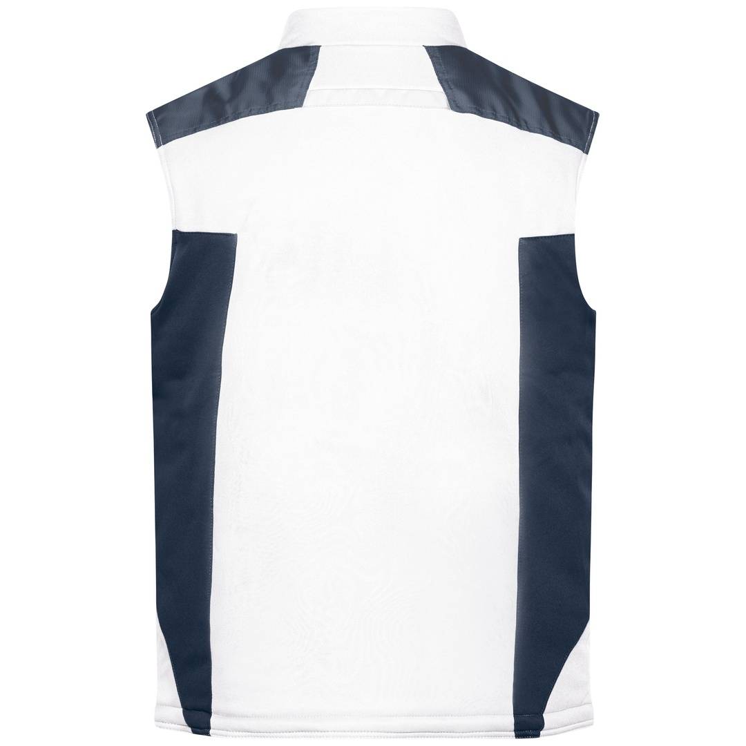 James & Nicholson Professionelle Softshellweste mit Innenfutter JN825 Gr. 4XL white/carbon