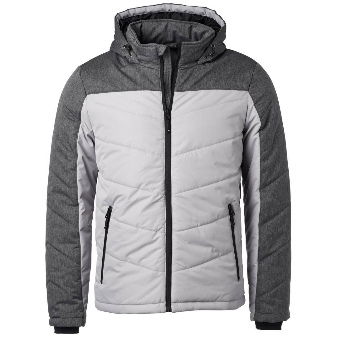 James & Nicholson sportliche Winterjacke JN1134 Gr. 2XL silber/anthrazit-melange