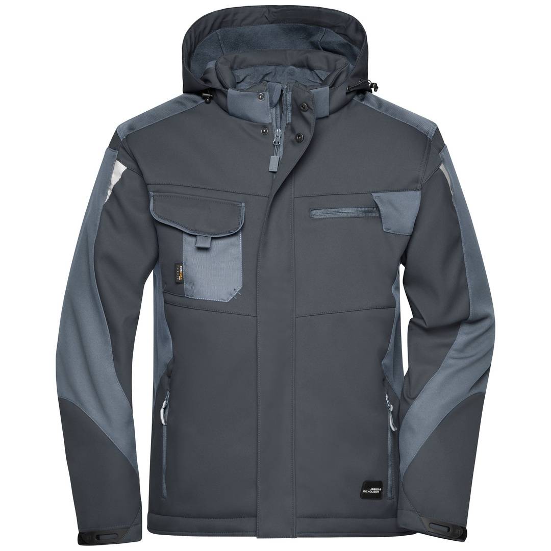 James & Nicholson Professionelle Softshelljacke mit Innenfutter JN824 Gr. 4XL black/carbon