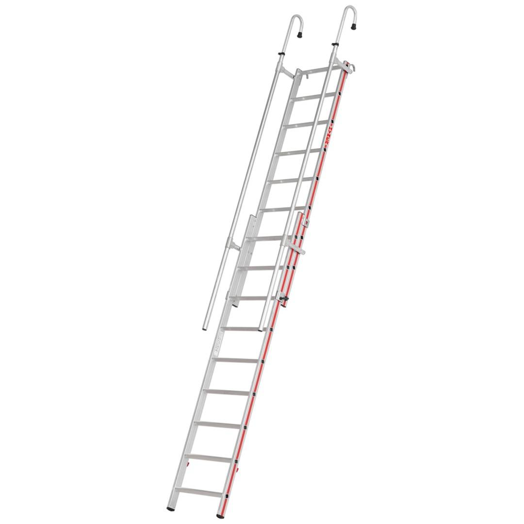Hymer Einhänge-Schiebeleiter, 11+12 Sprossen, Länge eingef. 3,22 m / ausgef. 4,97 m
