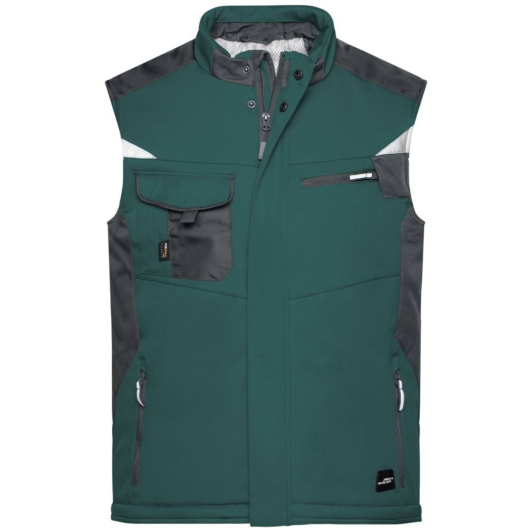James & Nicholson Professionelle Softshellweste mit Innenfutter JN825 Gr. M dark-green/black