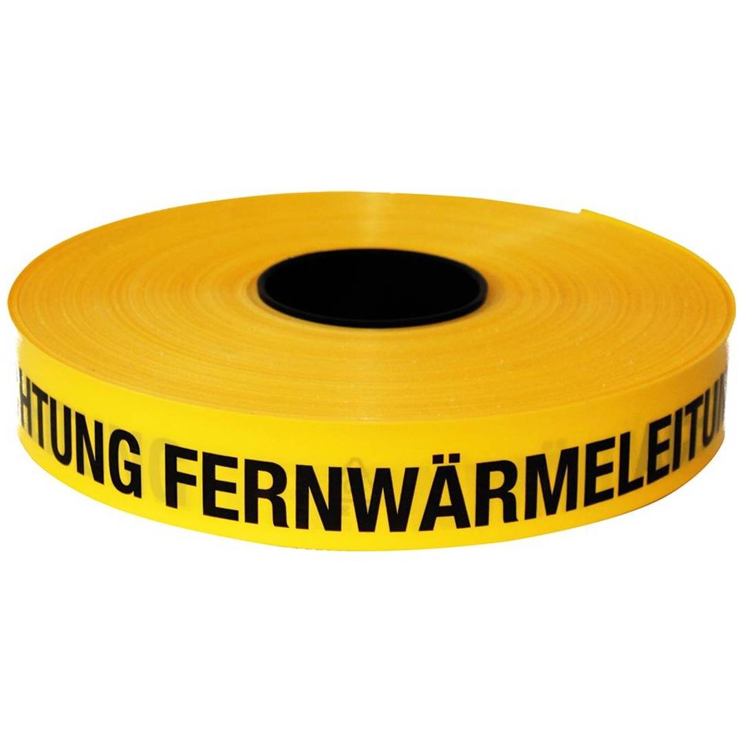 Trassenwarnband Achtung Fernwärmeleitung, 250 m, gelb