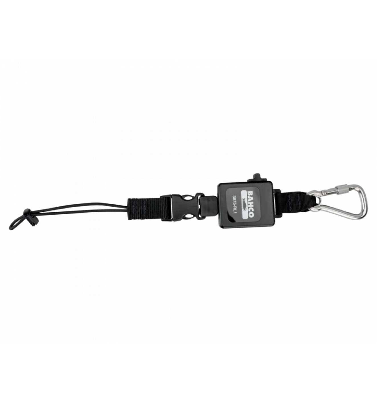 Bahco Einziehbare Absturzsicherungsleine mit fest montiertem Karabiner, 0,9 kg, 1 m