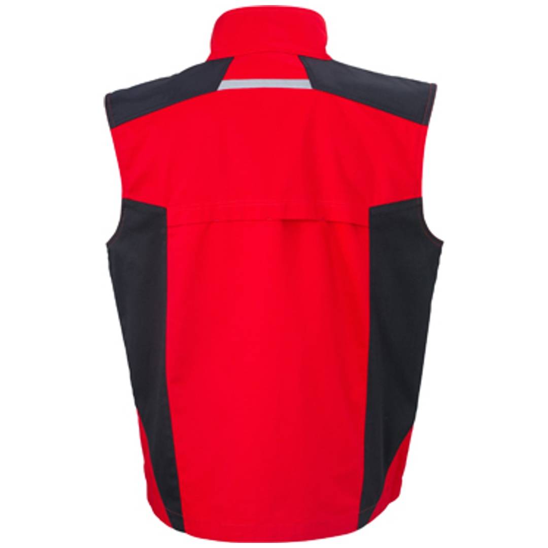 James & Nicholson Workwear Weste JN822 Gr. S red/black
